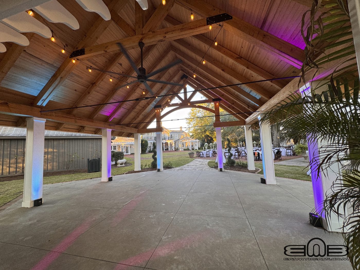 Outdoor wedding chapel venue set up for a ceremony